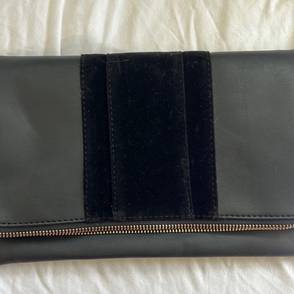 Black leather clutch sleeve